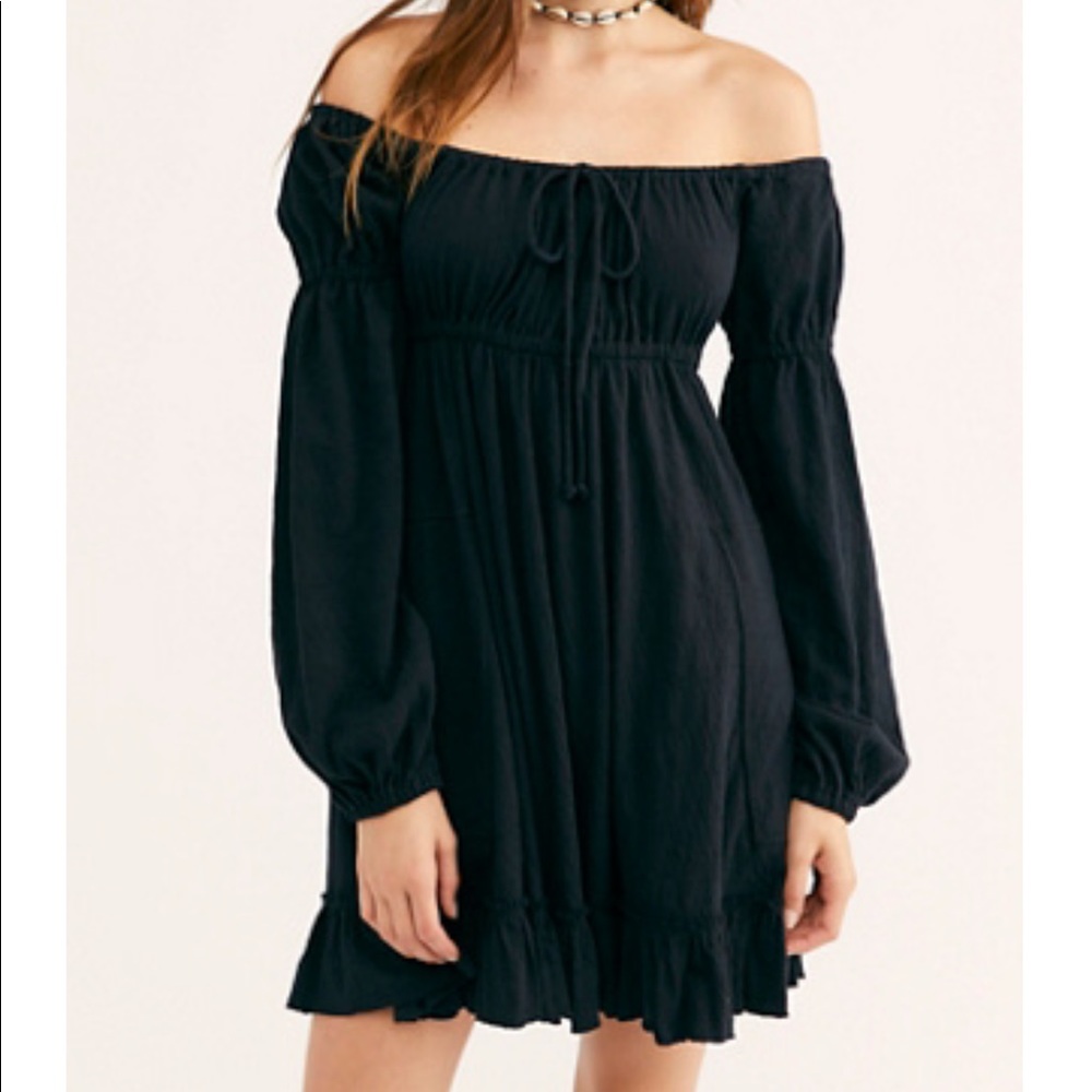 Off-shoulder dress. Lowry mini dress from Free People.